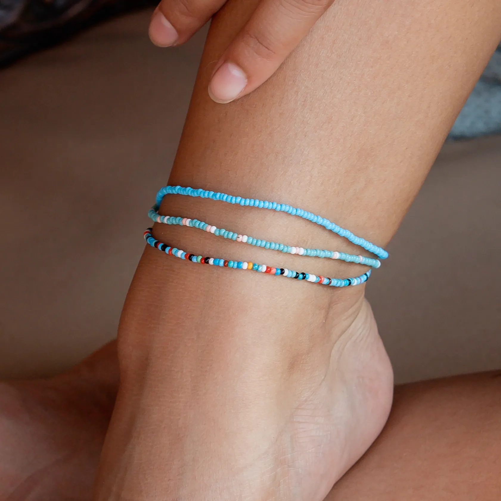 Cali Stacker Beaded Anklet