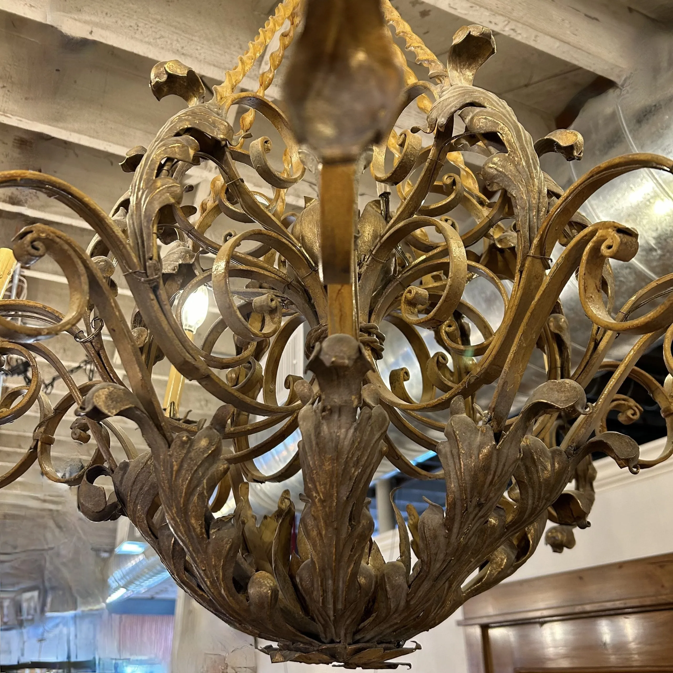 Chandelier, Iron, Ornate, Traditional, 10-Arm, Bronzed