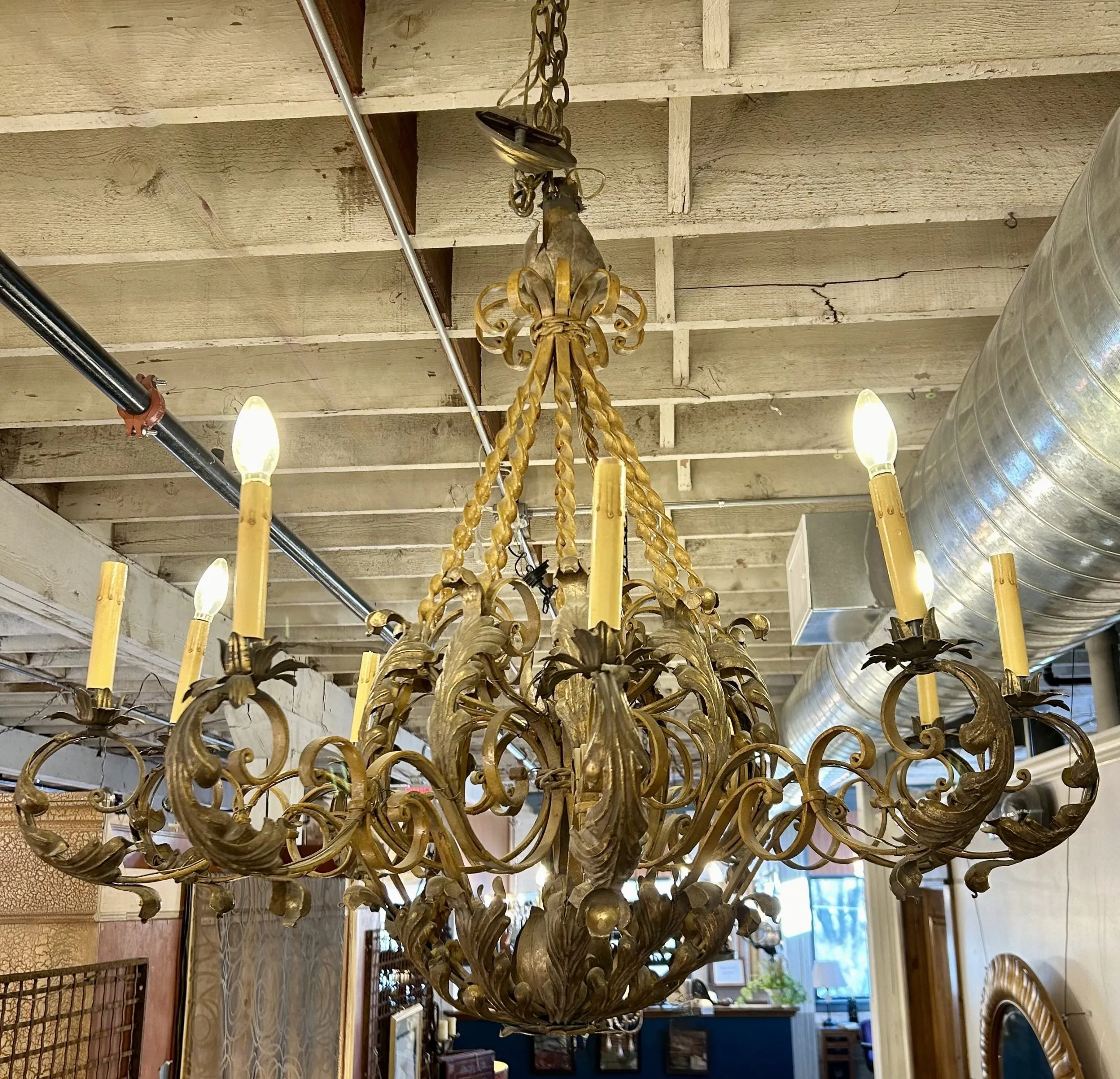Chandelier, Iron, Ornate, Traditional, 10-Arm, Bronzed