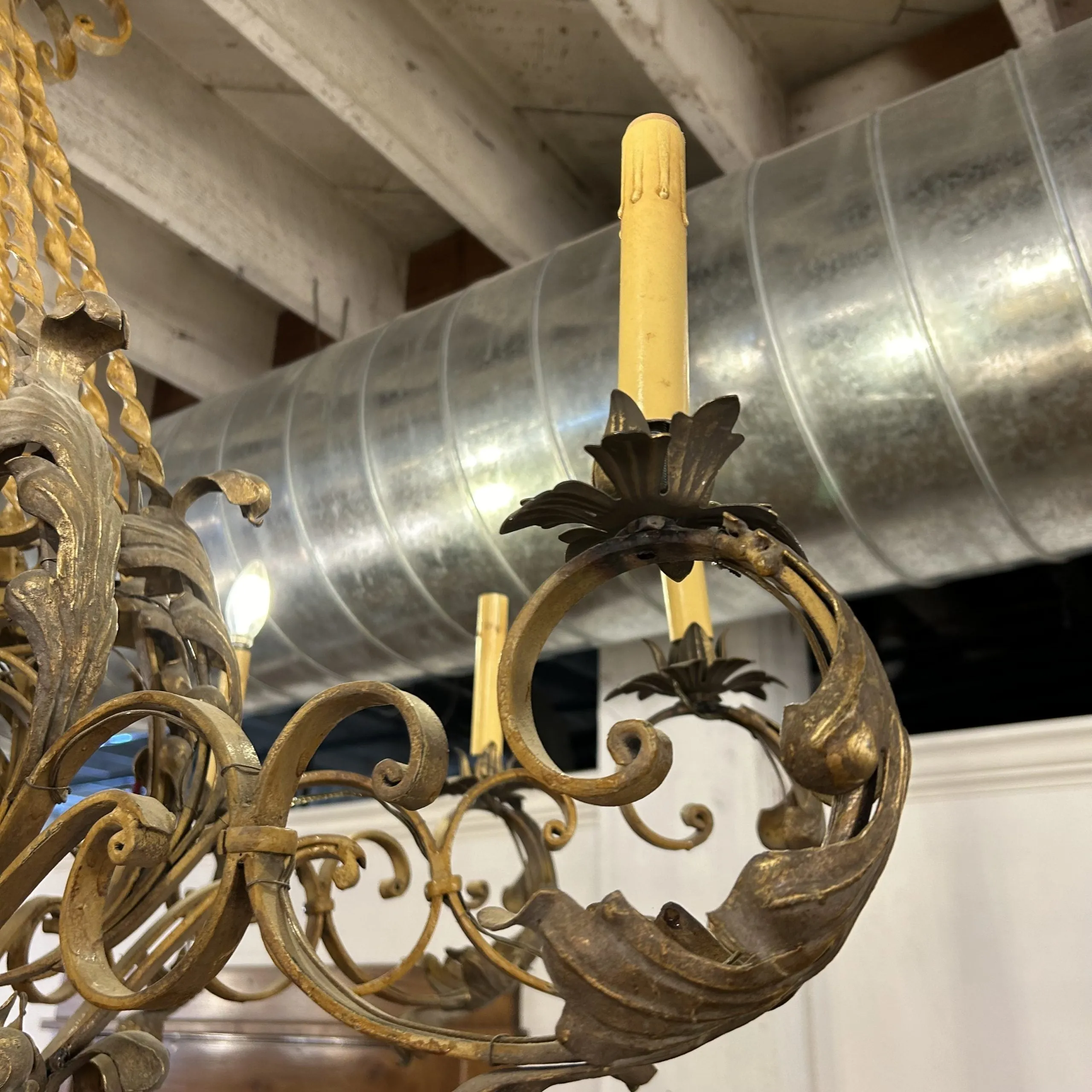 Chandelier, Iron, Ornate, Traditional, 10-Arm, Bronzed
