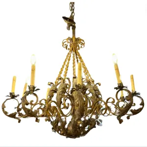 Chandelier, Iron, Ornate, Traditional, 10-Arm, Bronzed