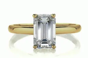 Classic 10 Ct White Emerald Cut Promise Engagement Wedding Ring Sterling Silver