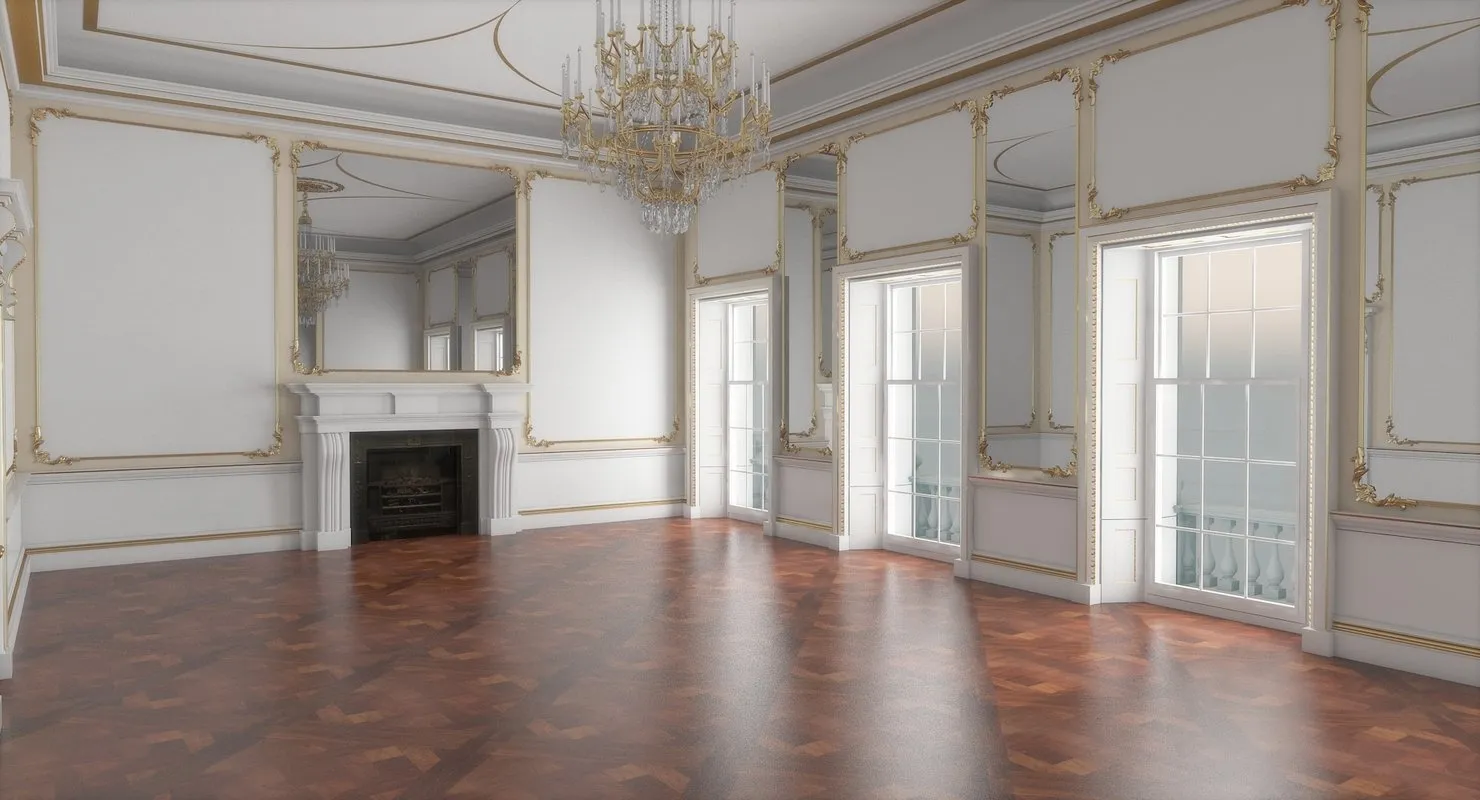 Classic Interior Hall 3D Model