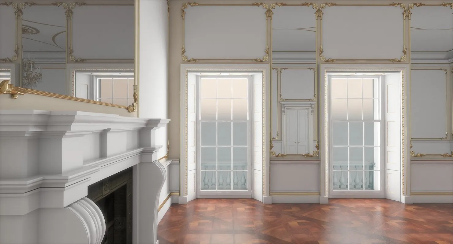 Classic Interior Hall 3D Model