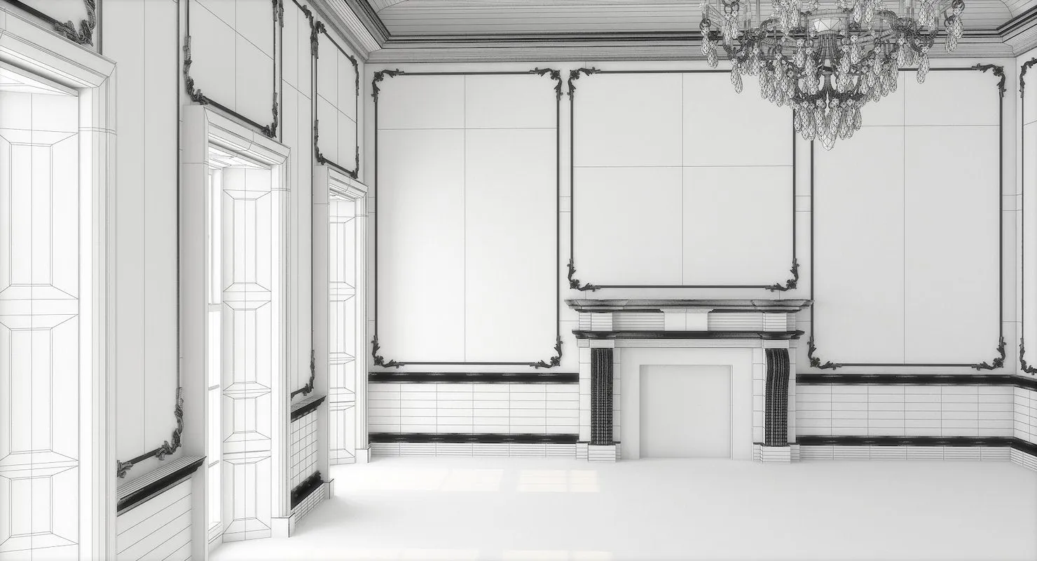 Classic Interior Hall 3D Model
