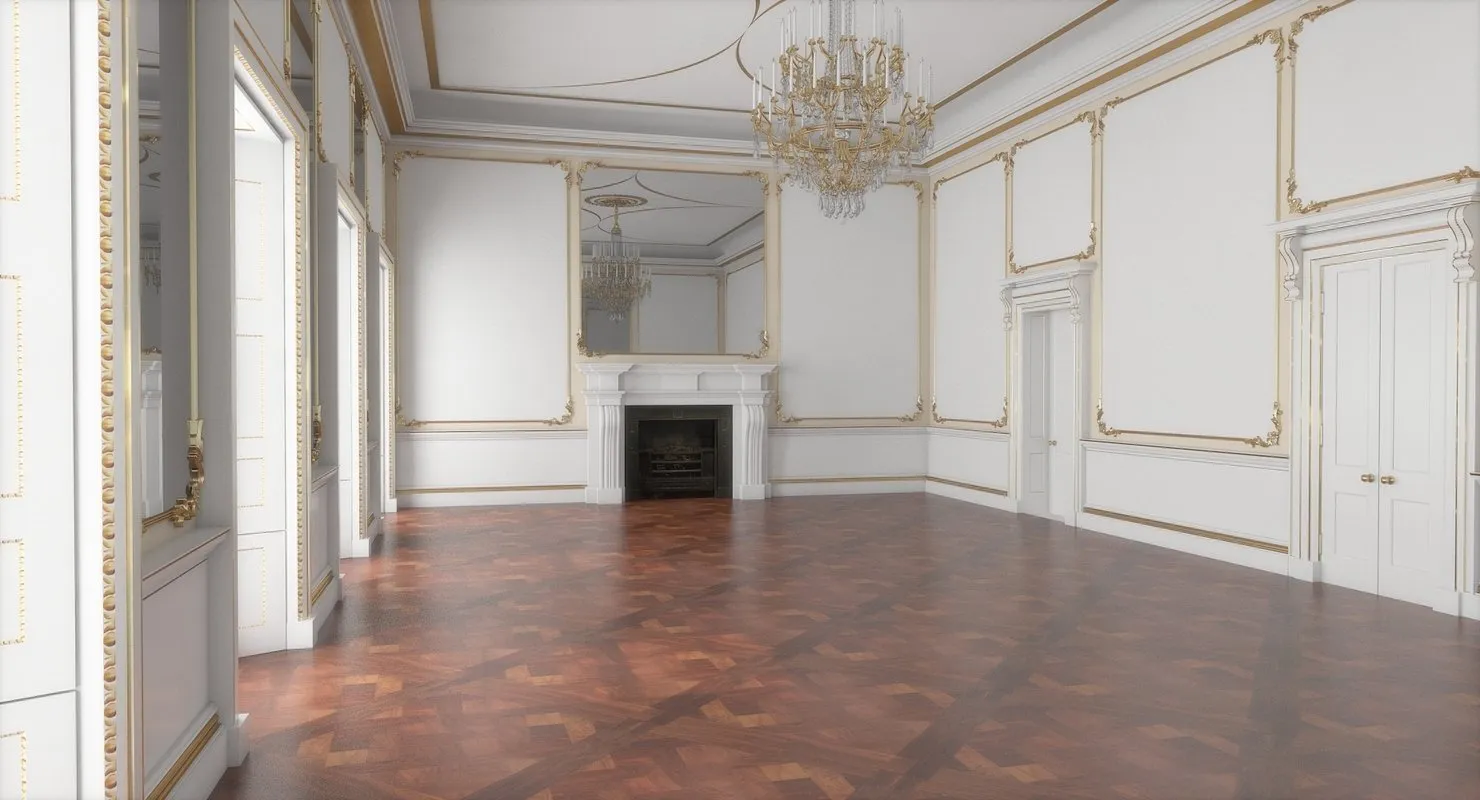 Classic Interior Hall 3D Model