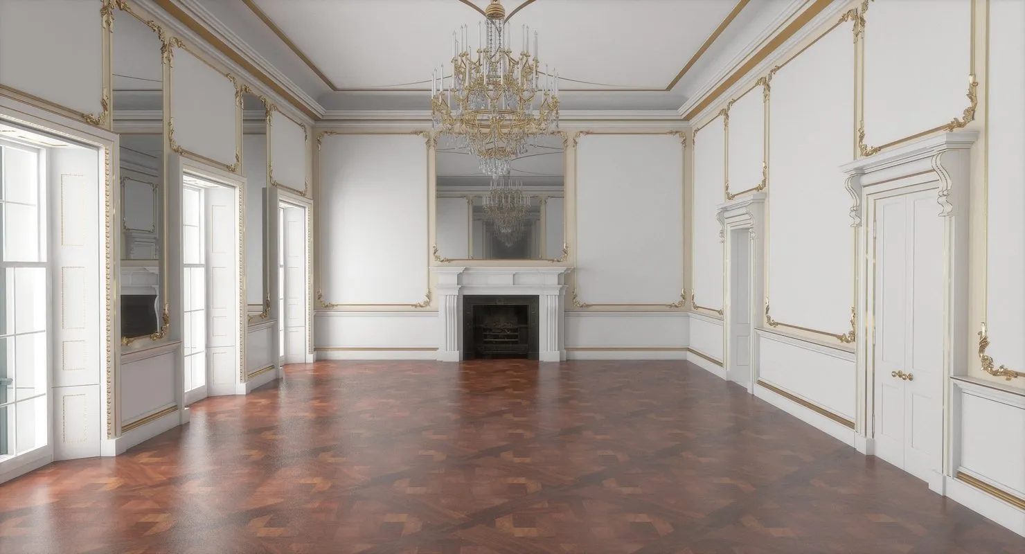 Classic Interior Hall 3D Model