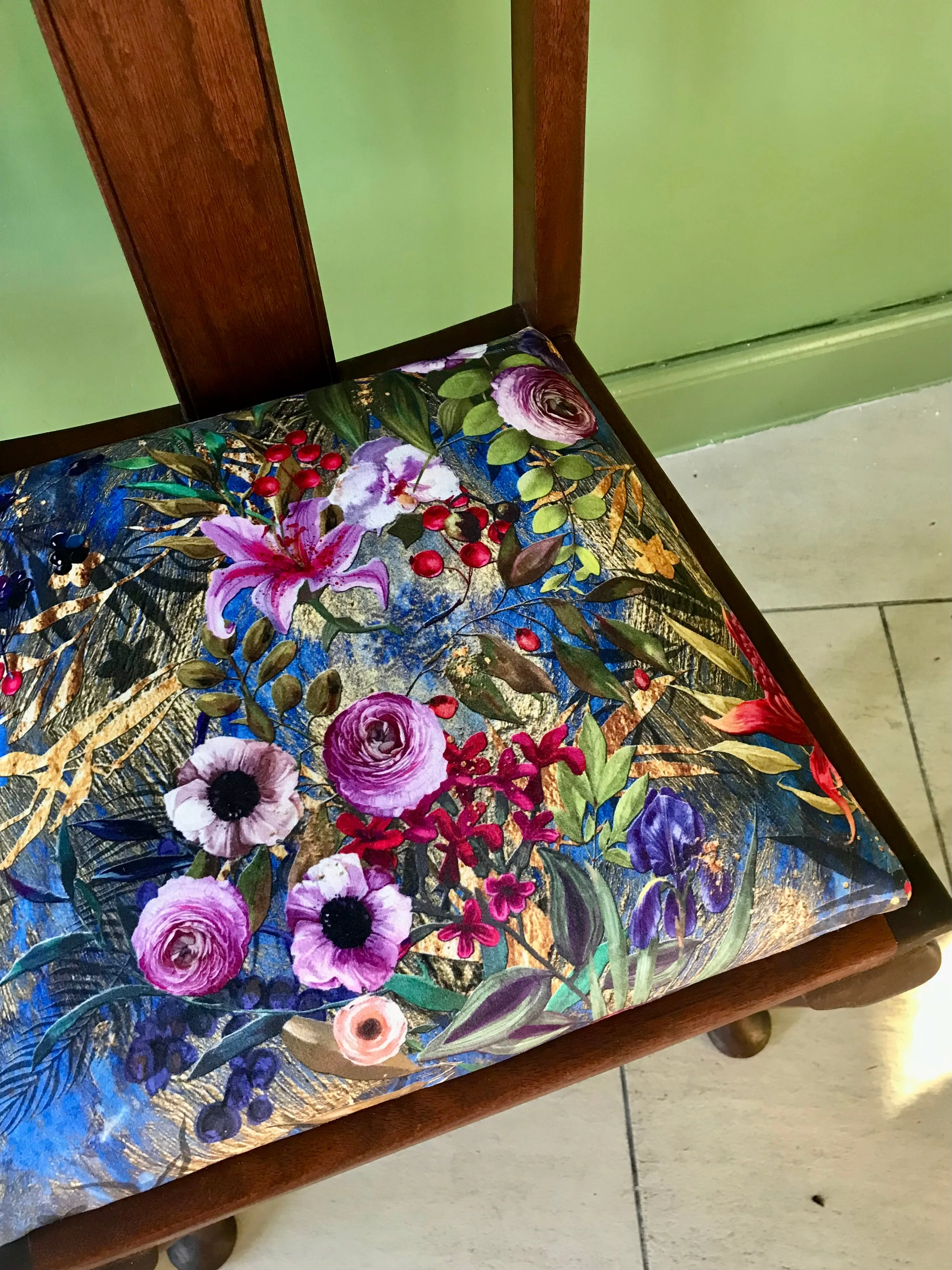 Commission for Sarah G - Set of 2 refurbished vintage dining chairs