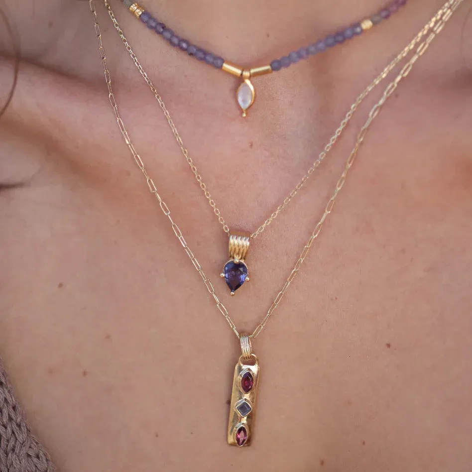 Coronet Moonstone Gold Necklace
