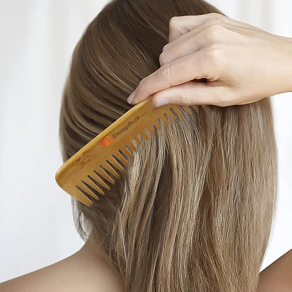 Custom Logo Natural Bamboo Comb