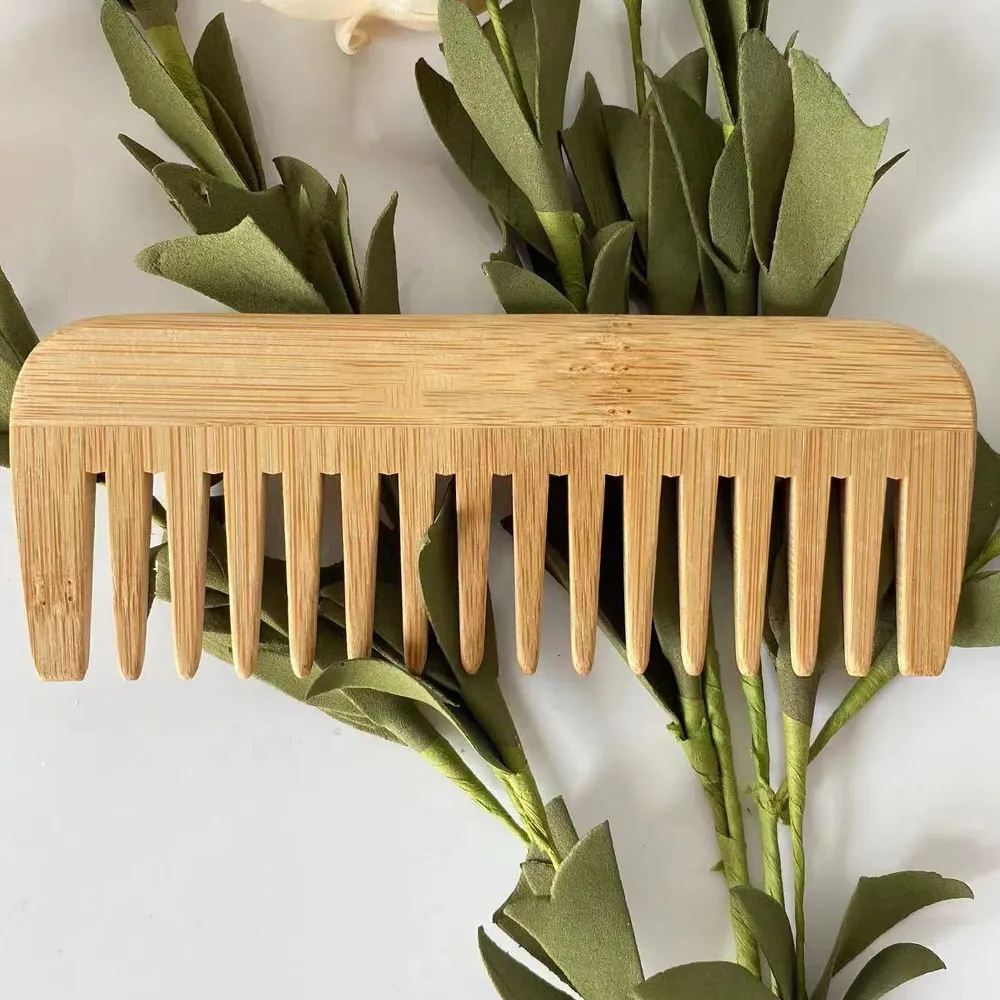 Custom Logo Natural Bamboo Comb