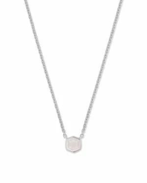 Davie Pendant Necklace in Sterling Silver Rainbow Moonstone