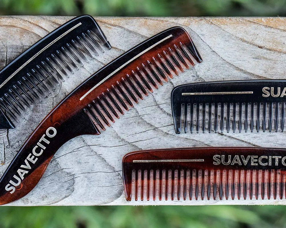Deluxe Handle Beard Comb - Amber