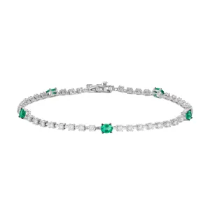 Diamond And Emerald Tennis Bracelet