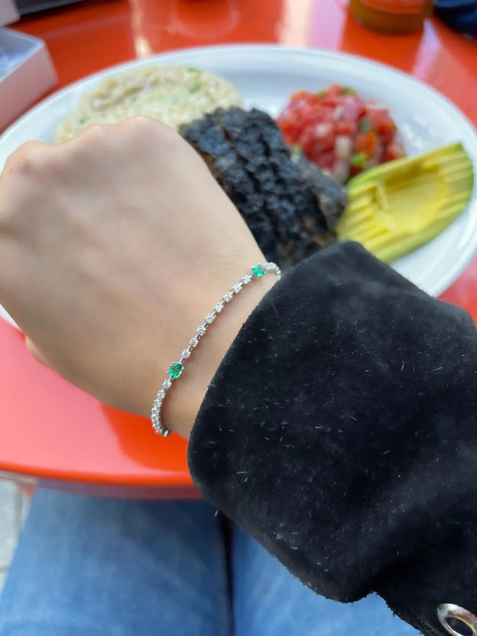 Diamond And Emerald Tennis Bracelet