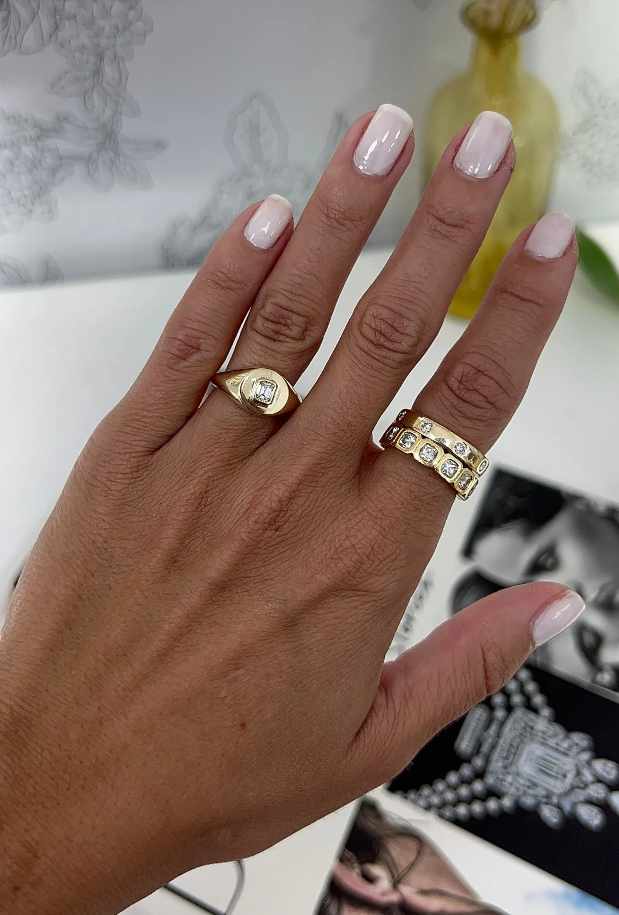 Diamond Signet Pinky Ring