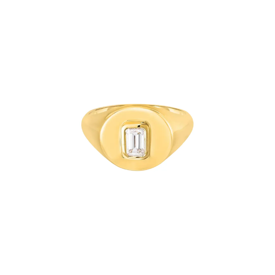 Diamond Signet Pinky Ring