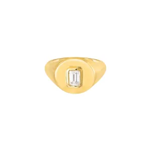 Diamond Signet Pinky Ring