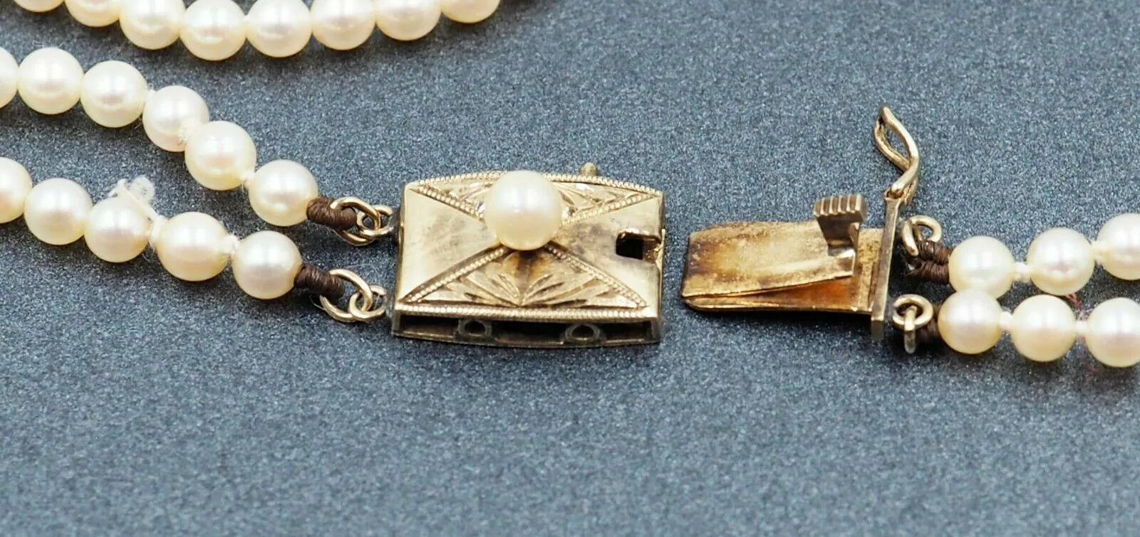 Double Cultured Pearl Strand Necklace with 14ct Yellow Gold Clasp
