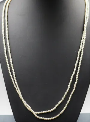 Double Cultured Pearl Strand Necklace with 14ct Yellow Gold Clasp