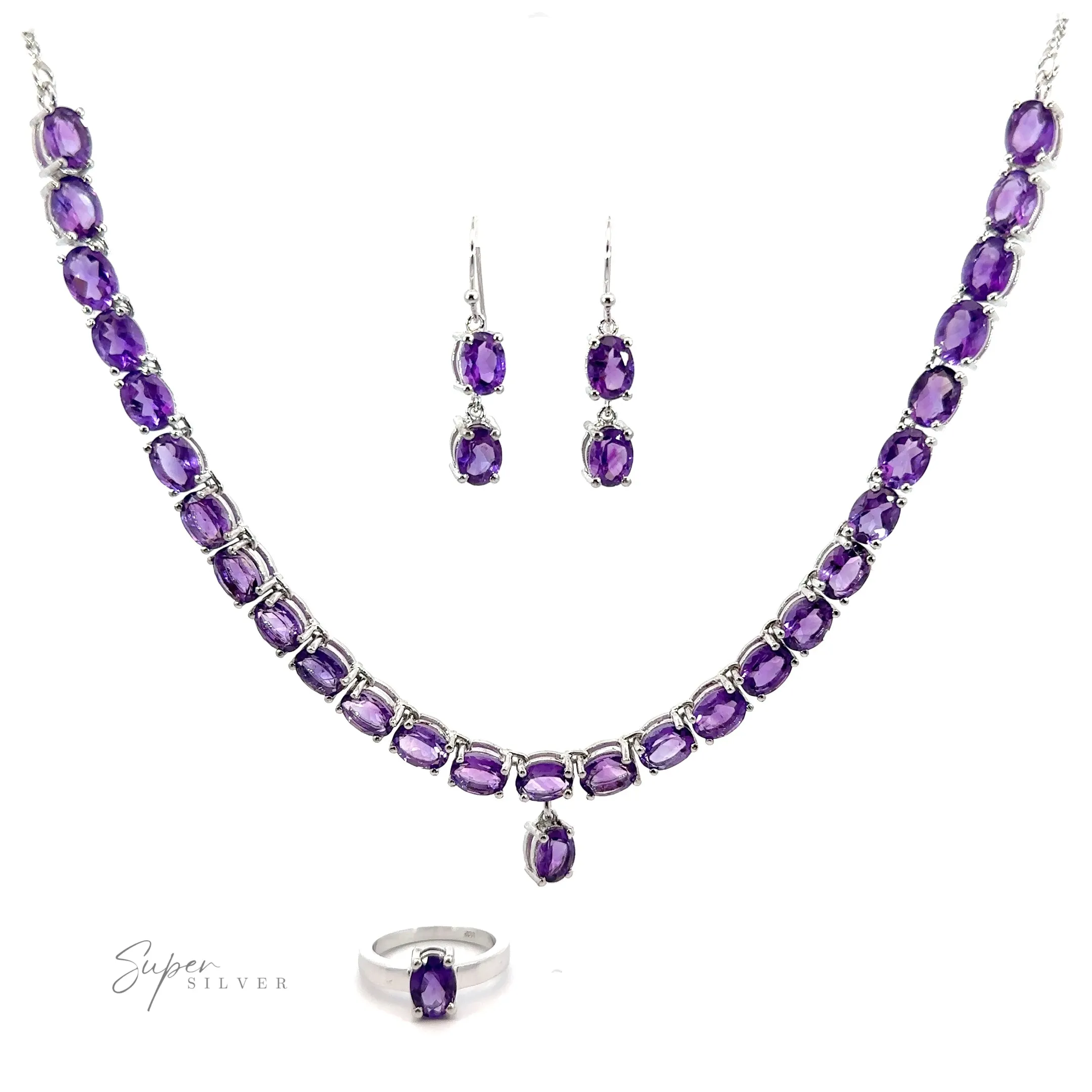 Elegant Faceted Gemstone Jewelry Set