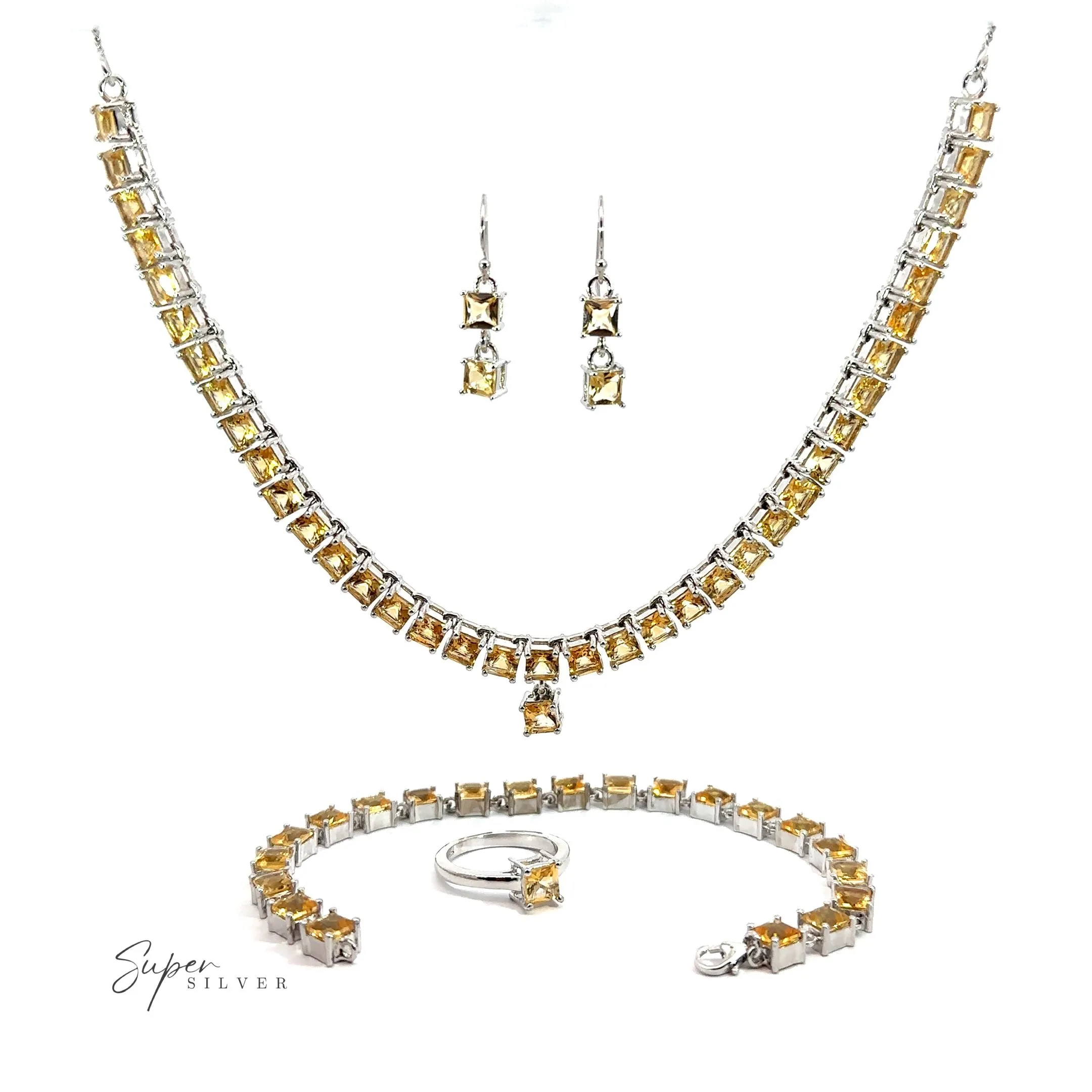 Elegant Faceted Gemstone Jewelry Set