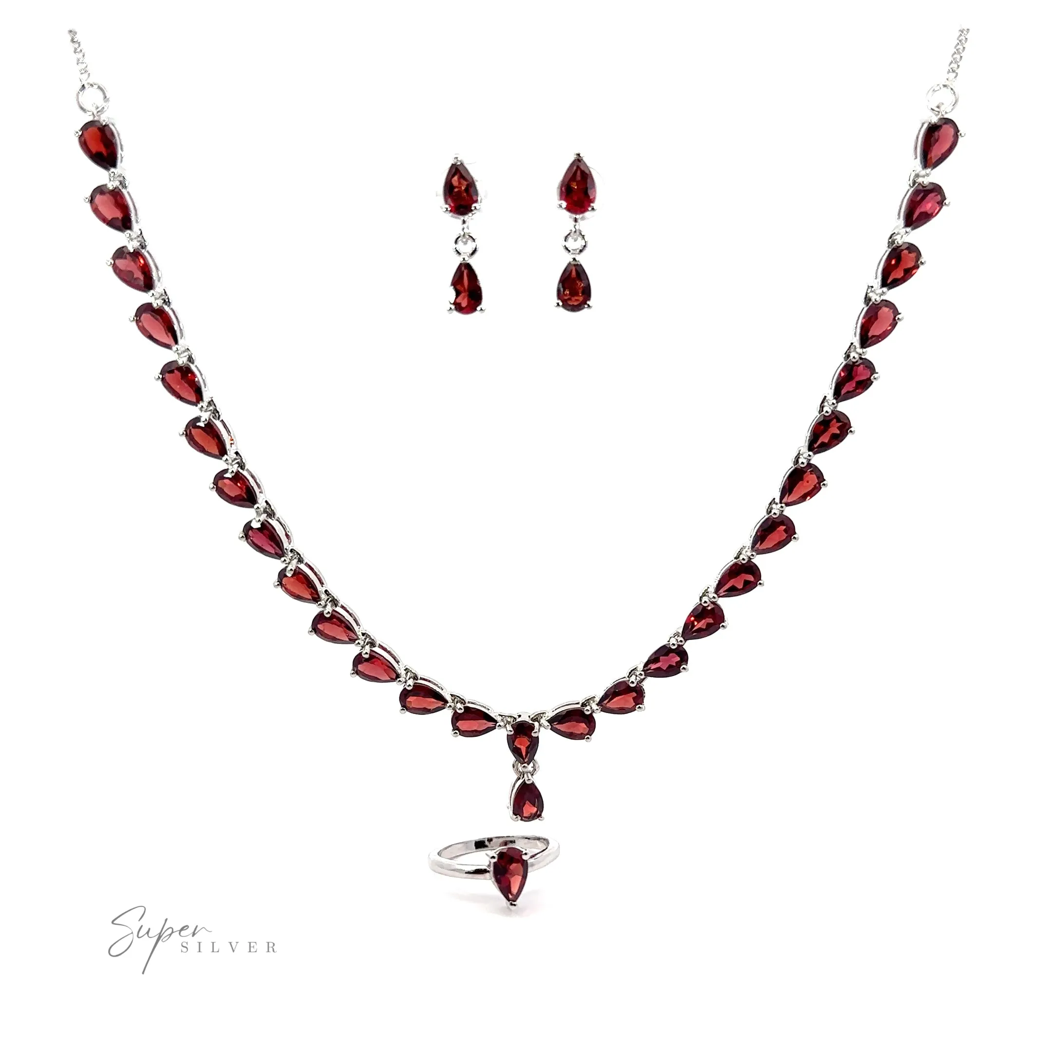 Elegant Faceted Gemstone Jewelry Set