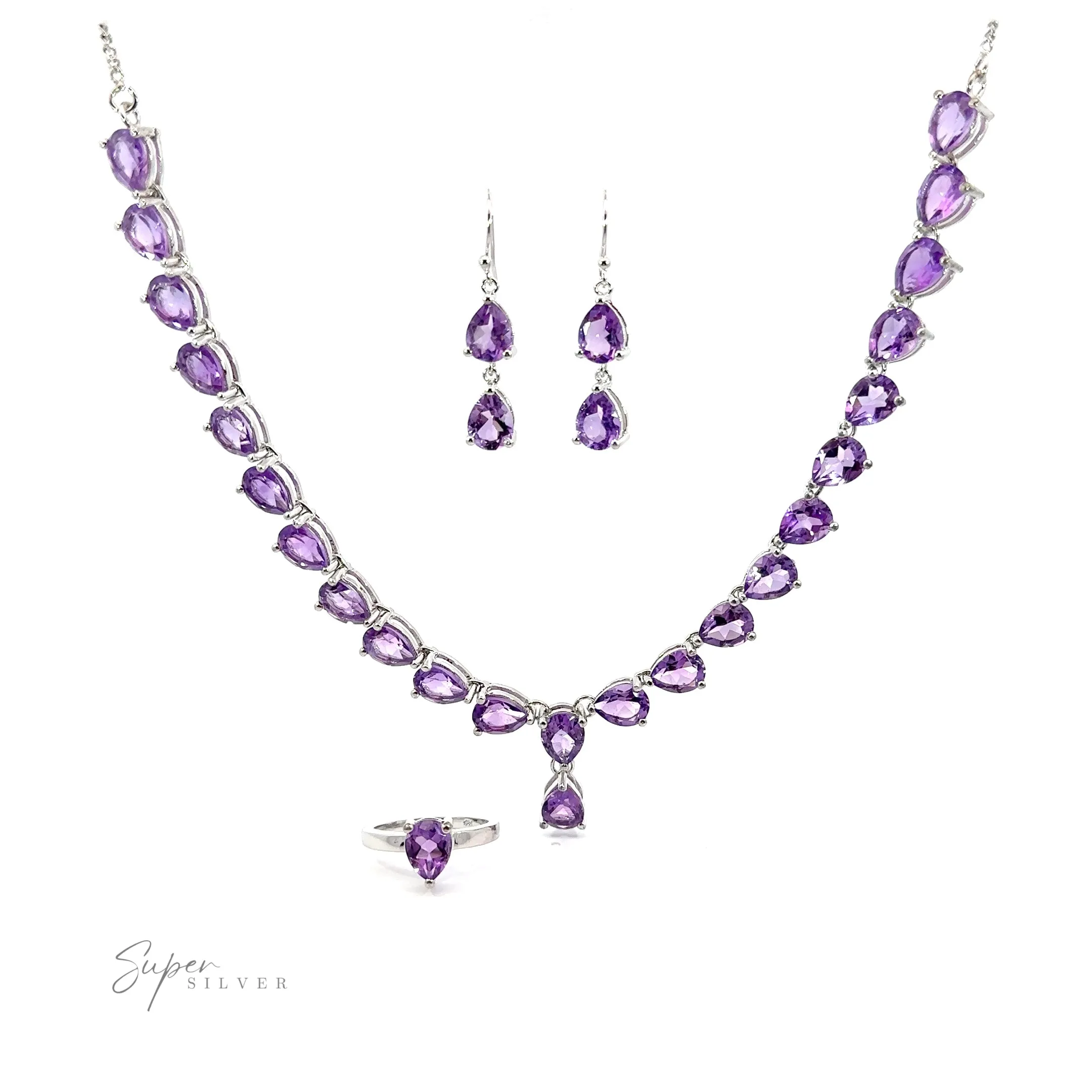 Elegant Faceted Gemstone Jewelry Set