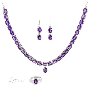 Elegant Faceted Gemstone Jewelry Set