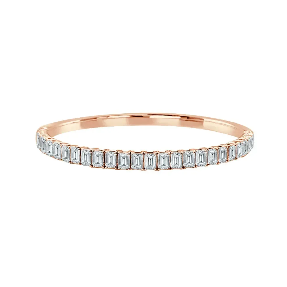 Emerald Cut Diamond Half Bangle