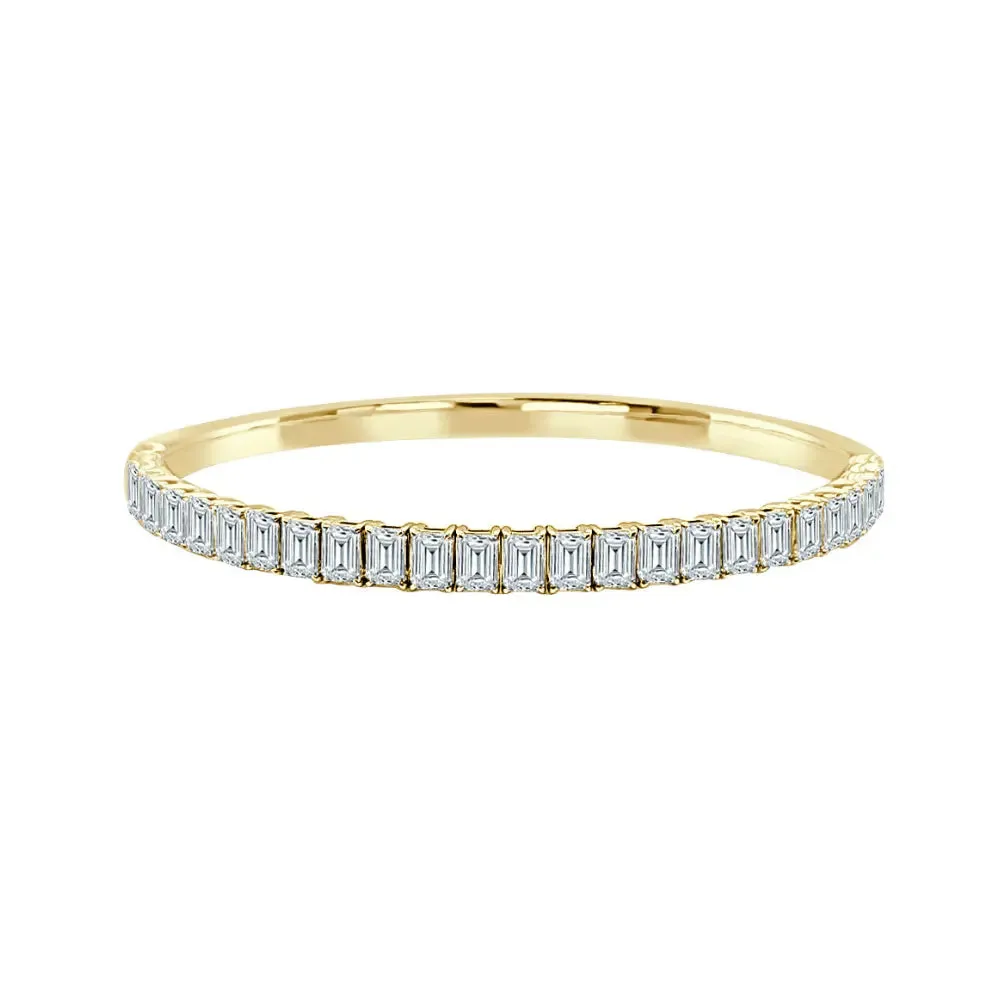 Emerald Cut Diamond Half Bangle