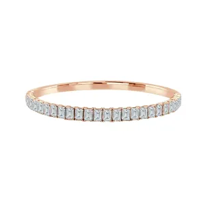 Emerald Cut Diamond Half Bangle