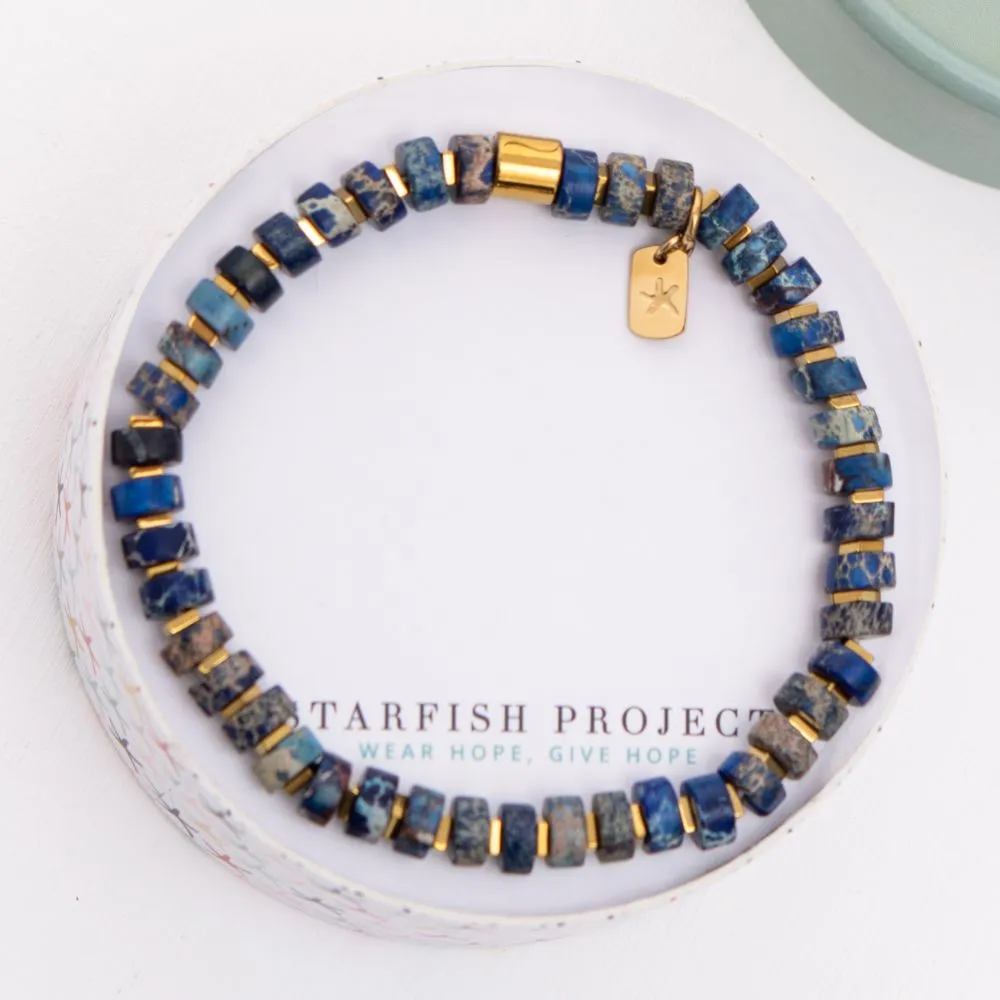 Emperor Blue Beaded Bracelet