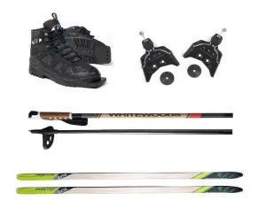 essential 75mm 3-Pin Cross Country Ski Package, 177cm (for Skiers 121-150 lbs.)