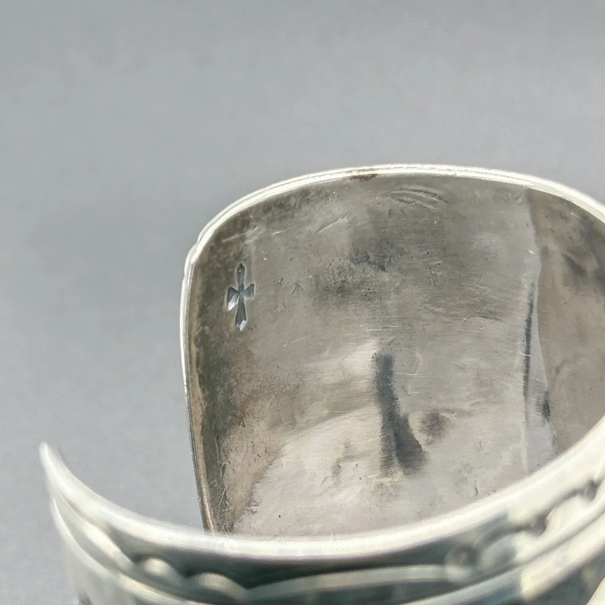 Estate Gibson Gene SS Navajo Inlay Cuff Bracelet