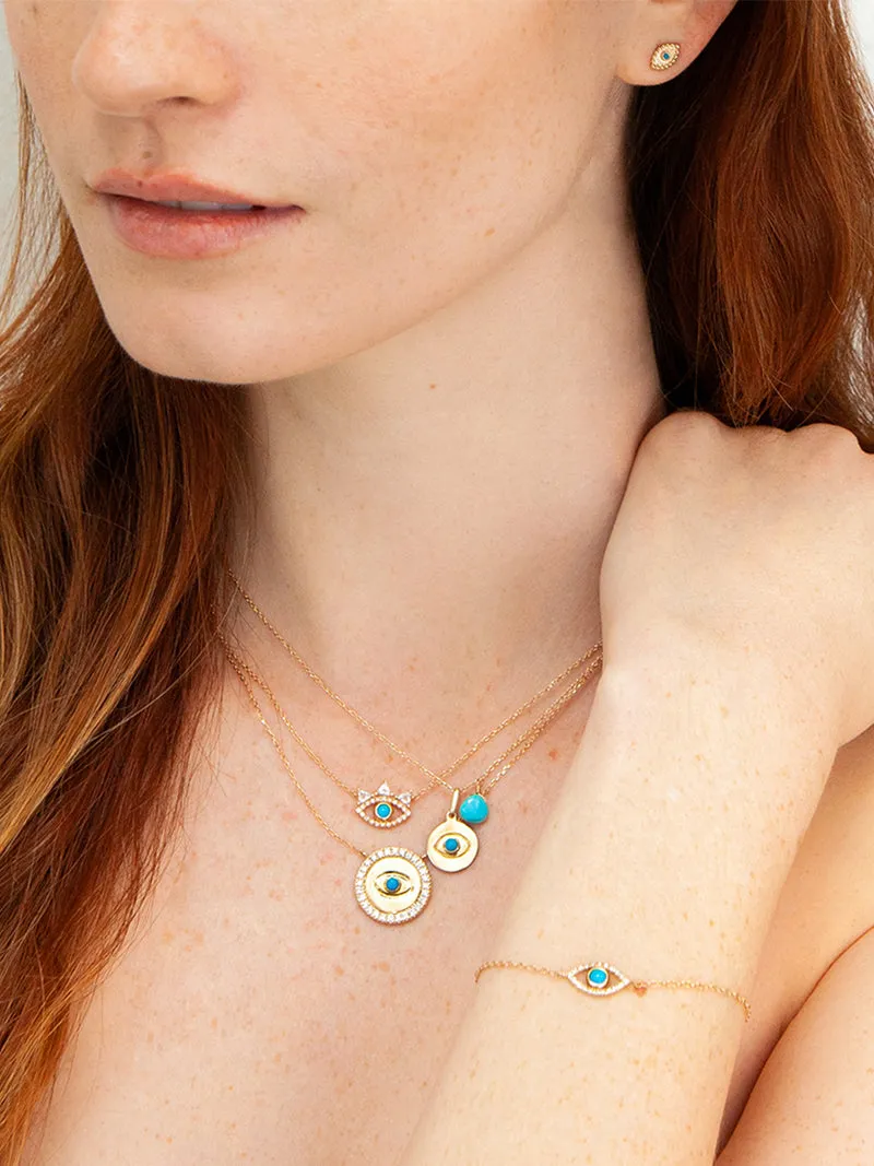 Evil Eye Disk Necklace