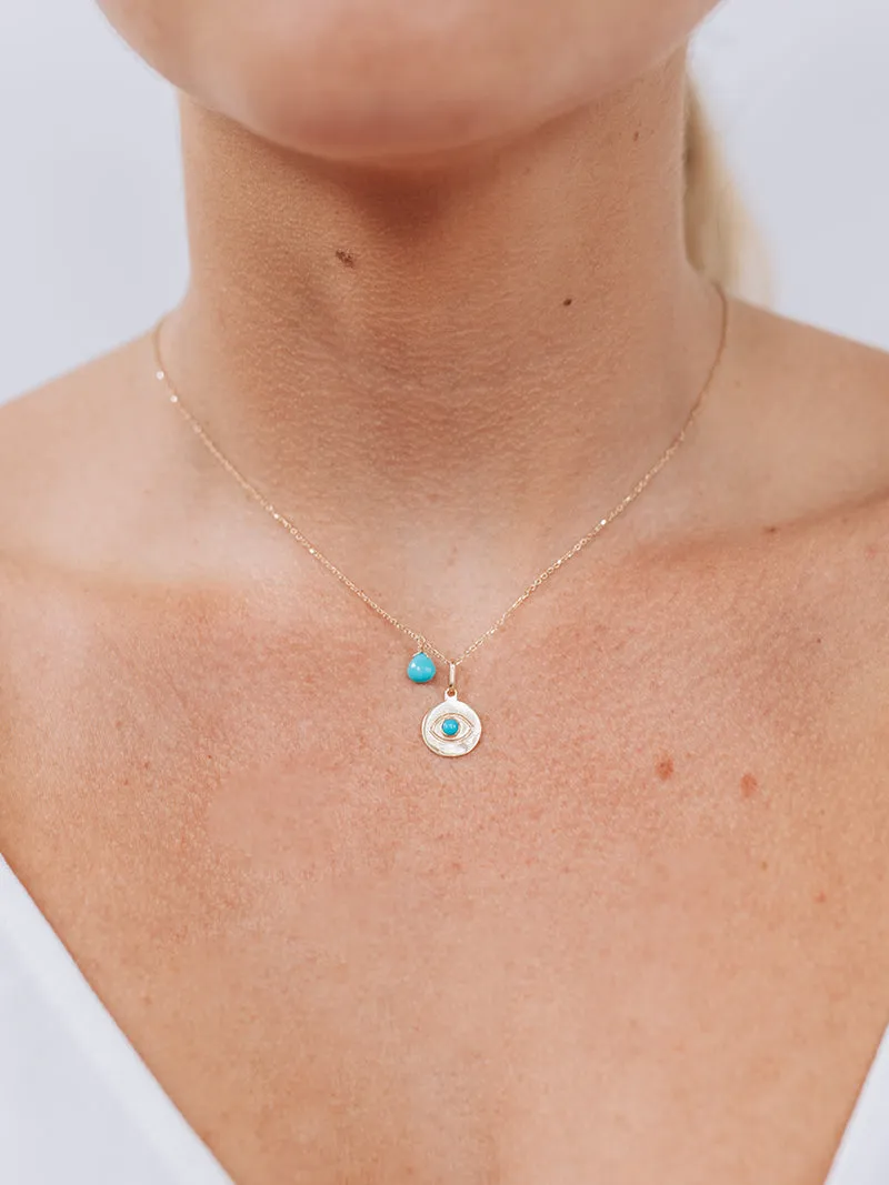Evil Eye Disk Necklace