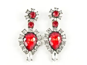 Fancy Elegant Antique Ruby Color Drop Fashion Earrings