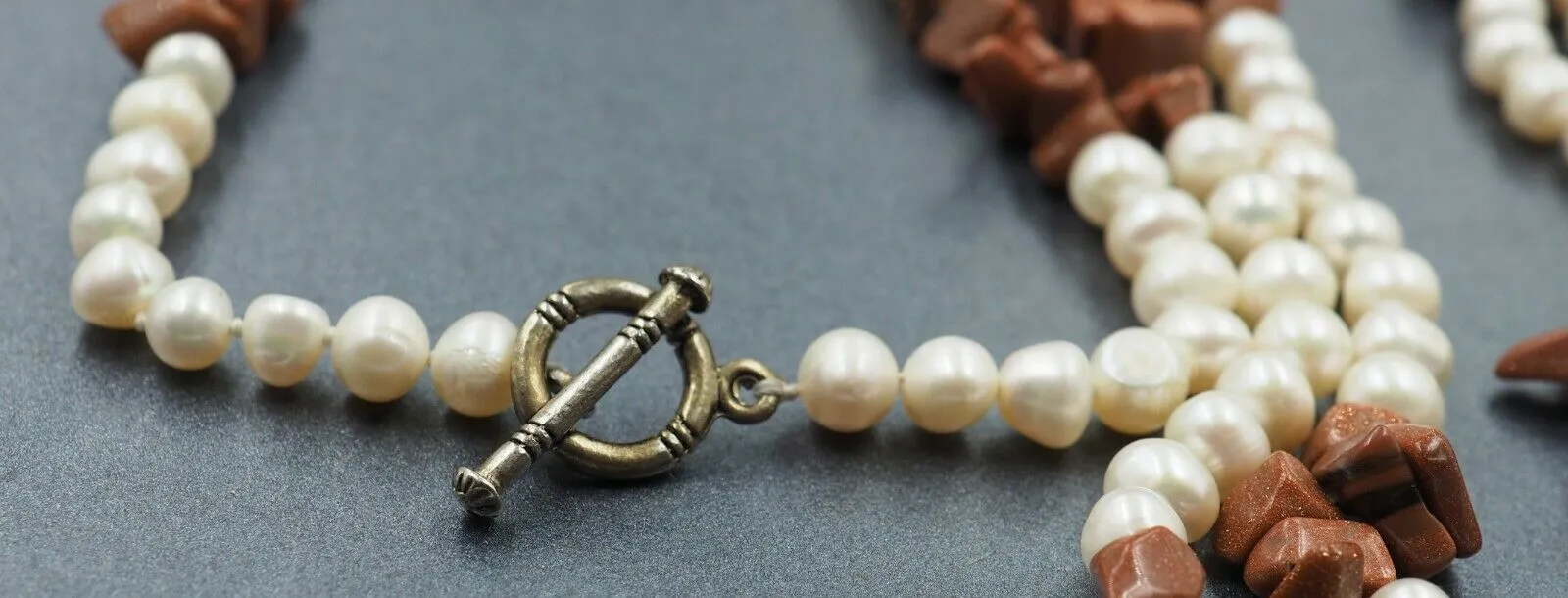 Freshwater Pearl & Sunstone Opera Length Necklace Fashion Jewellery