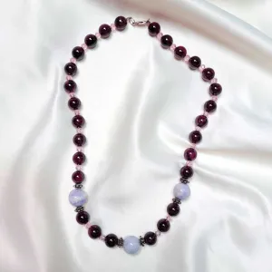 Garnet and Lavender Jade Necklace