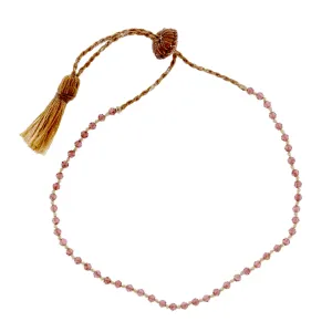 Garnet Bead Bracelet with Tassel