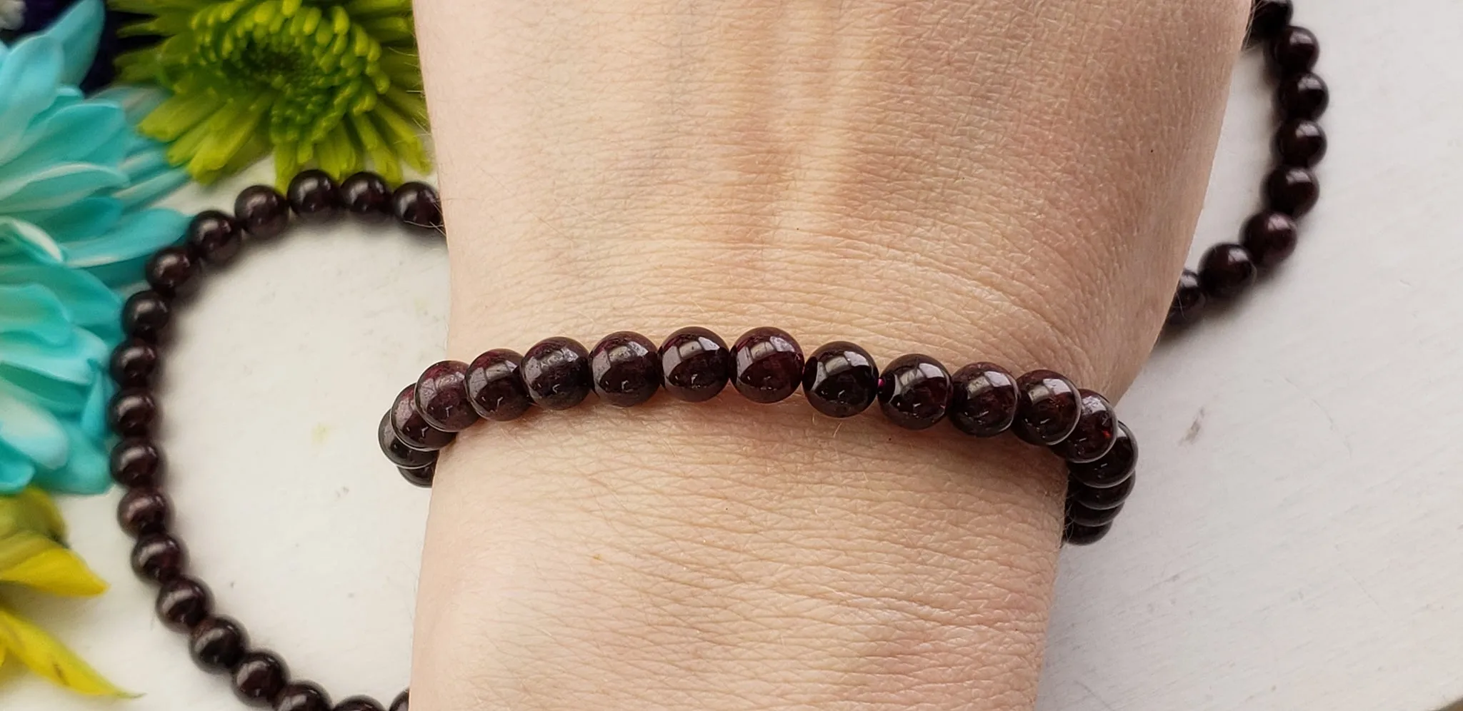 Garnet Crystal 4-6mm Natural Gemstone Bead Bracelet