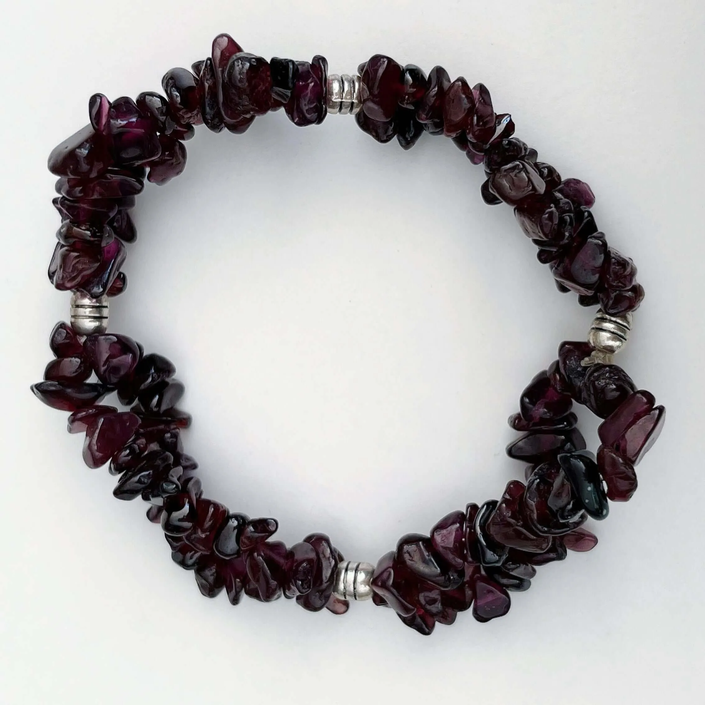 Garnet Double-Strand Chip Bracelet