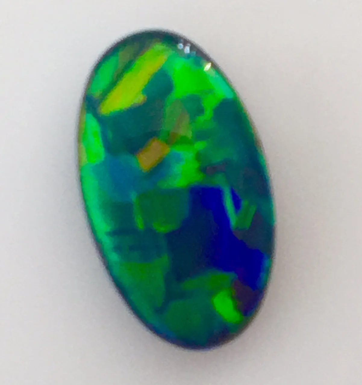 Gem Orange Gold Blue solid Black opal from Lightning Ridge