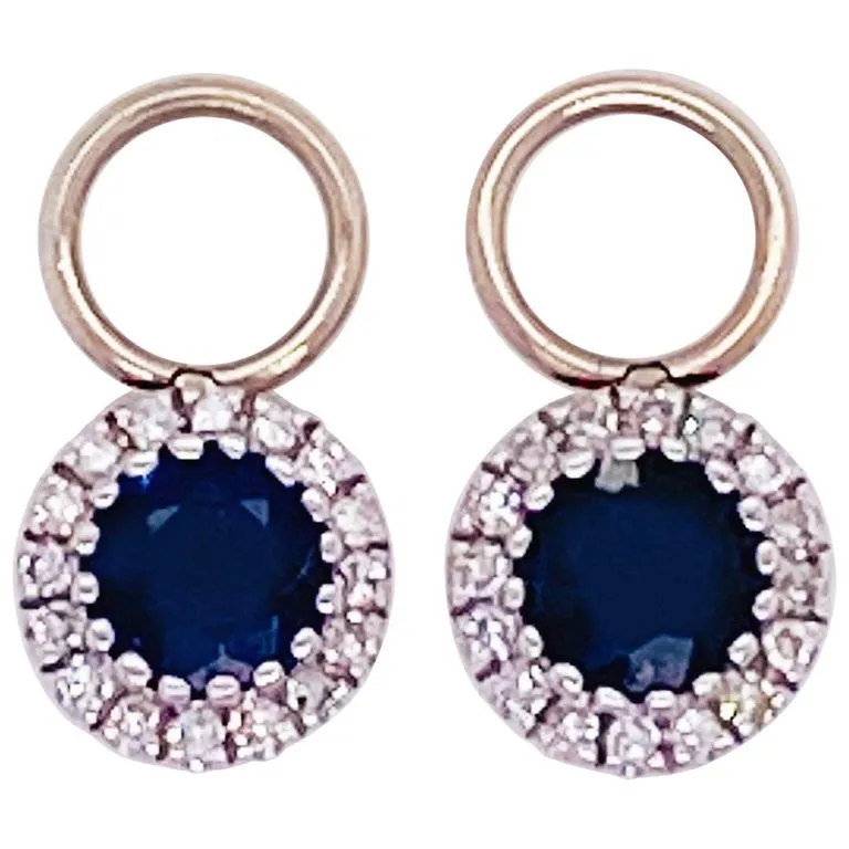 Gemstone & Diamond Halo Earring Charms