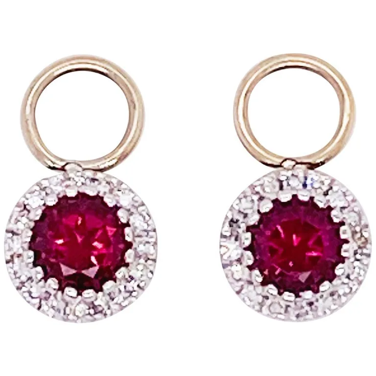 Gemstone & Diamond Halo Earring Charms