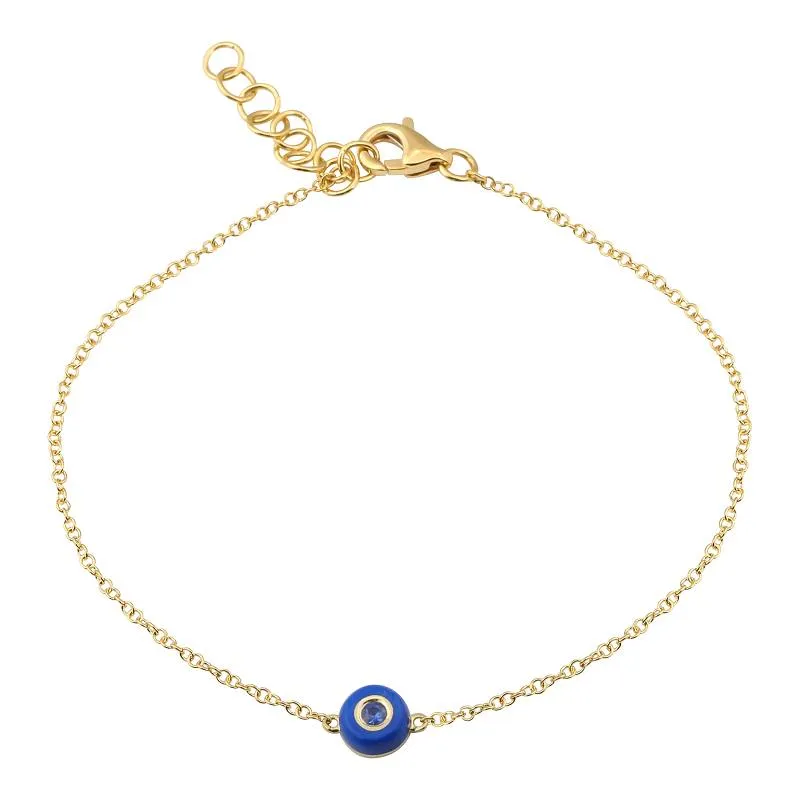 Gemstone Enamel Eye Bracelet