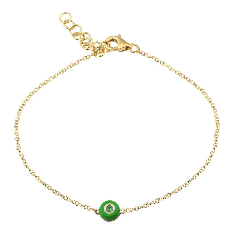 Gemstone Enamel Eye Bracelet