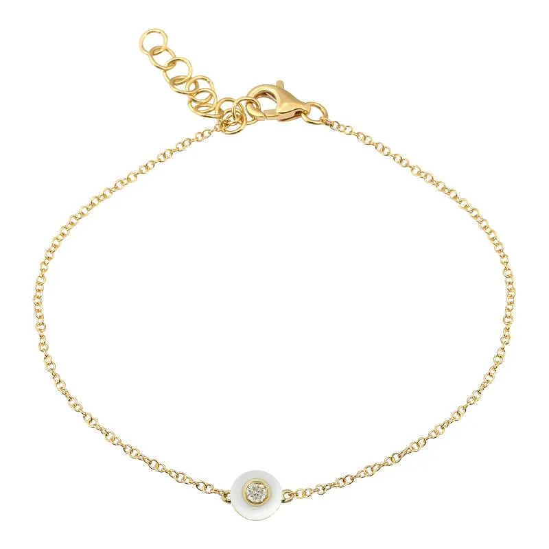 Gemstone Enamel Eye Bracelet