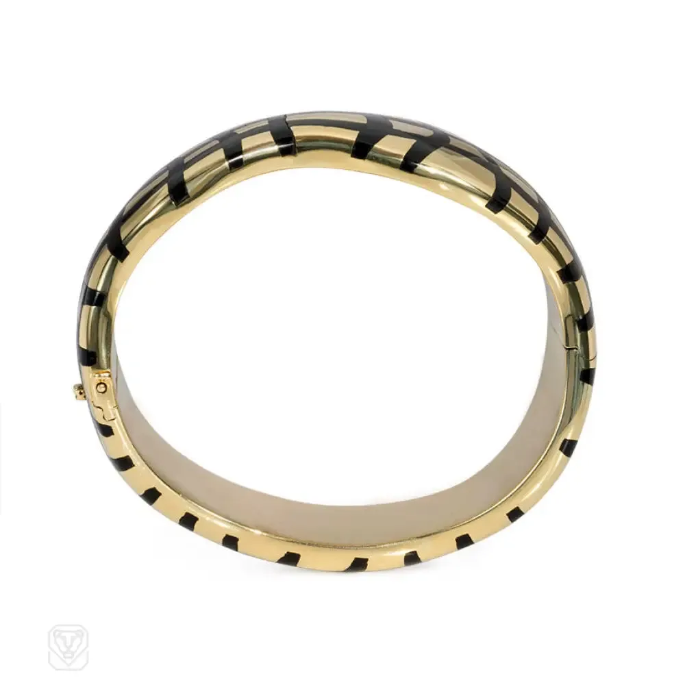 Gold and black jade cuff bracelet, Angela Cummings